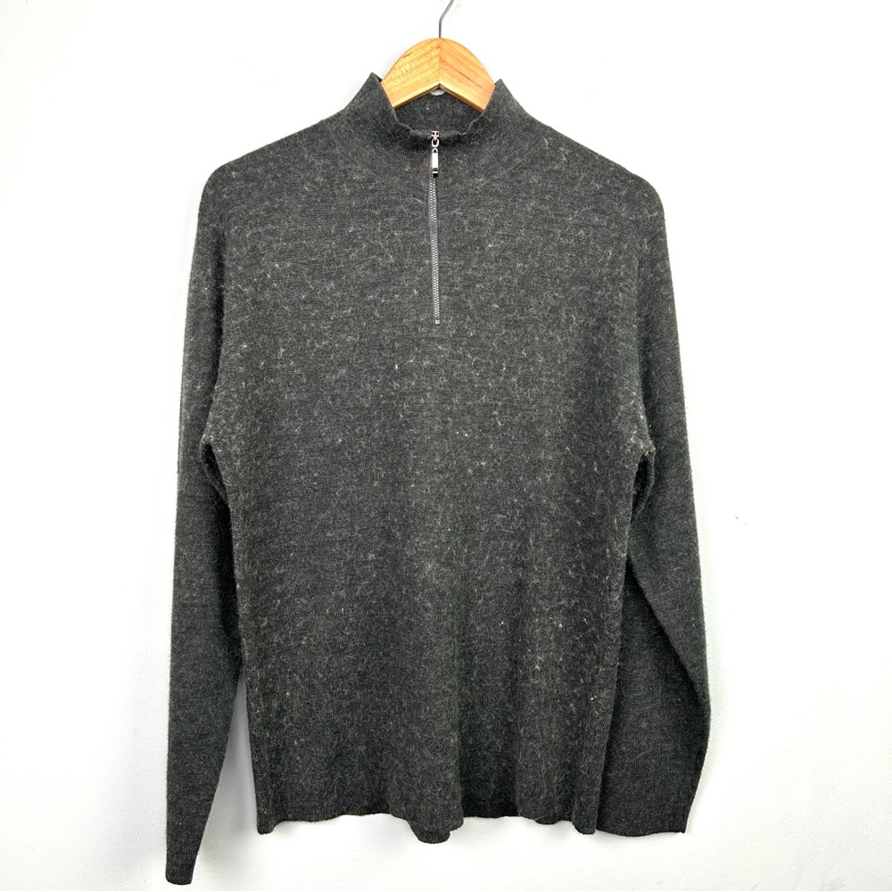 Vintage protege collection wool Men's quarter zip sweater size M dark gray